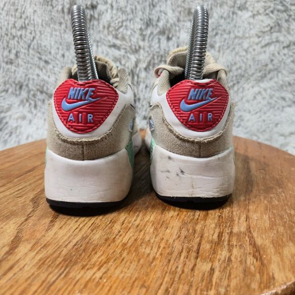 Nike Air Max 90 LTR Kids Size 1Y Leather Low Lace Up White/Multi-Color Sneakers - Picture 11 of 12